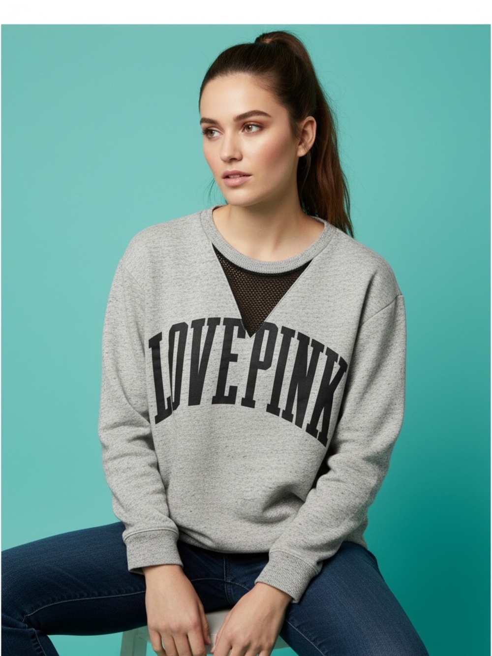 PINK Victoria's Secret Gray Sweatshirt Size S